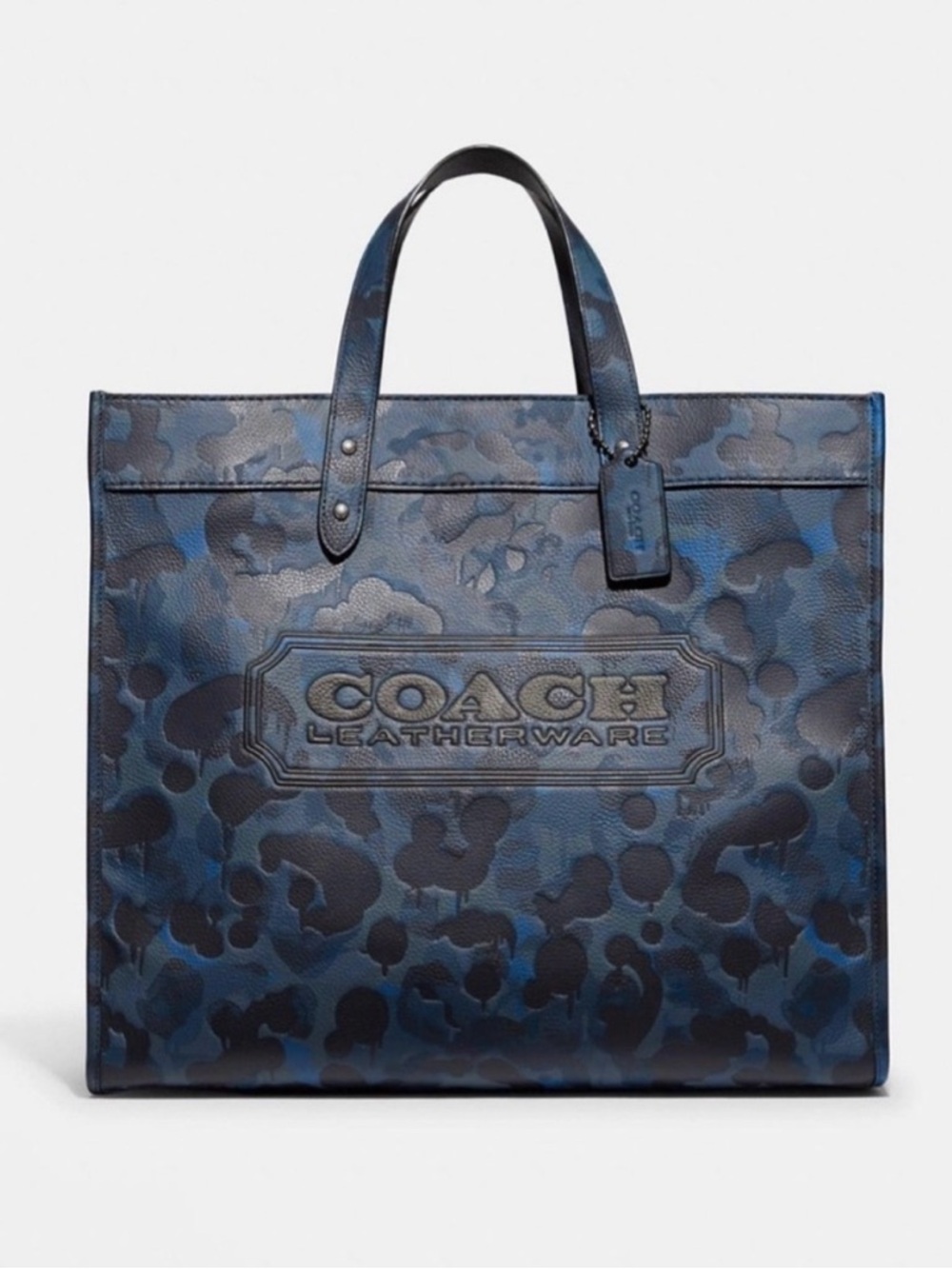 Coach Field Tote 40 - Blue Camo (Wild Beast Print) Gunmetal